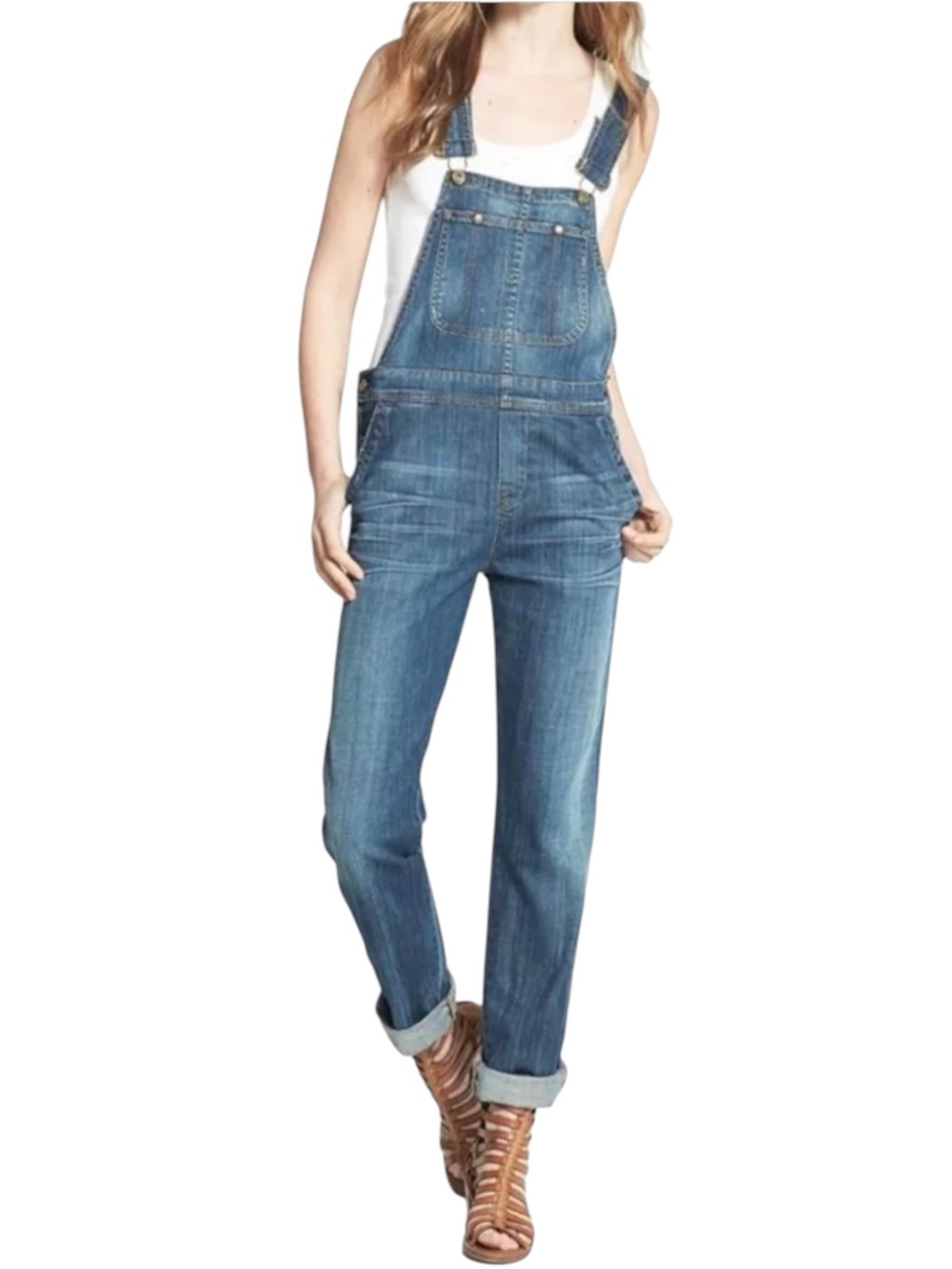 CITIZENS OF HUMANITY Quincy Denim Overalls in Drama L